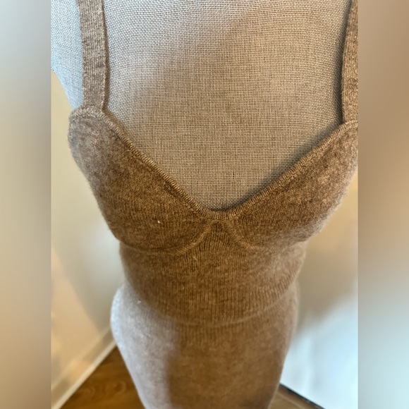 Mango Brown 2piece Bodycon Midi Dress Sweetheart Neckline - Picture 12 of 12